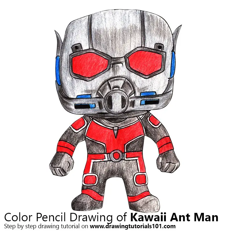 Kawaii Ant Man Color Pencil Drawing