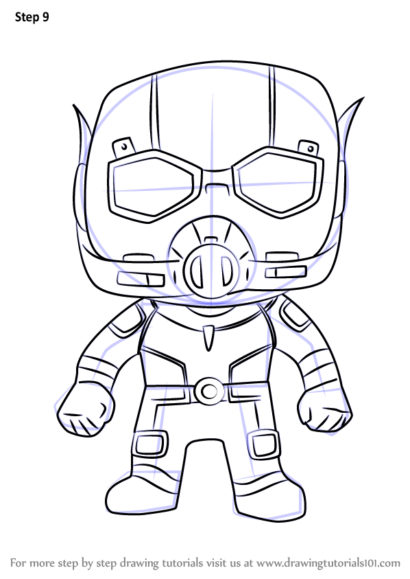 Learn How to Draw Kawaii Ant Man (Kawaii Characters) Step by Step