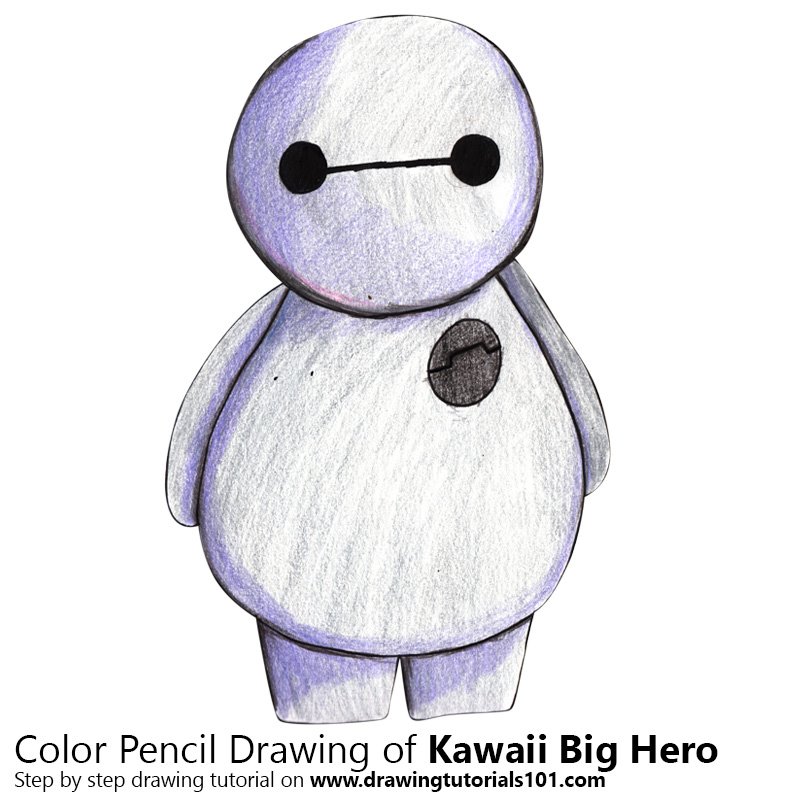 How to Draw Kawaii Big Hero by Color Pencils