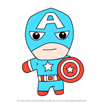 How to Draw Kawaii Captain America