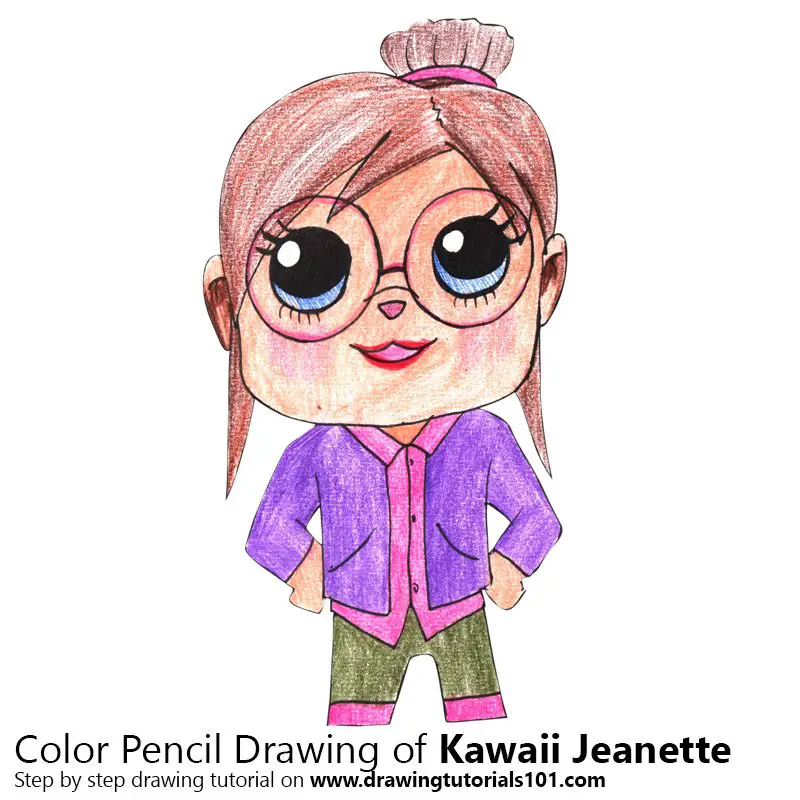 Kawaii Jeanette Color Pencil Drawing
