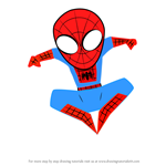How to Draw Kawaii Spiderman