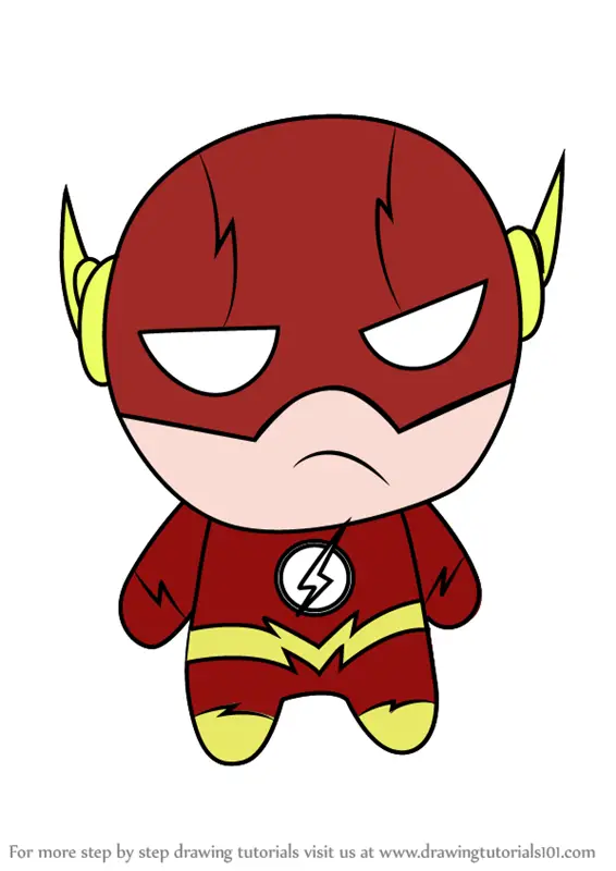 Learn How to Draw Kawaii The Flash (Kawaii Characters) Step by Step :  Drawing Tutorials