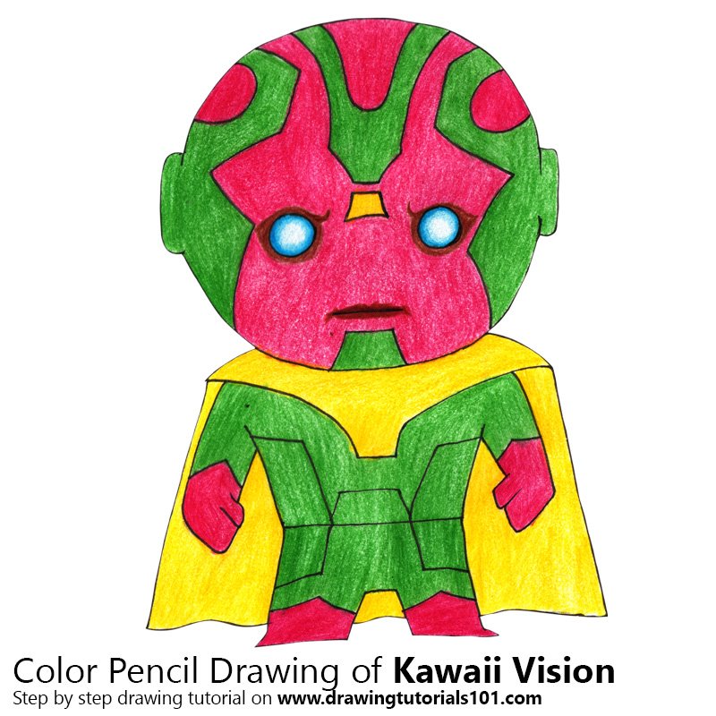 How to Draw Kawaii Vision by Color Pencils