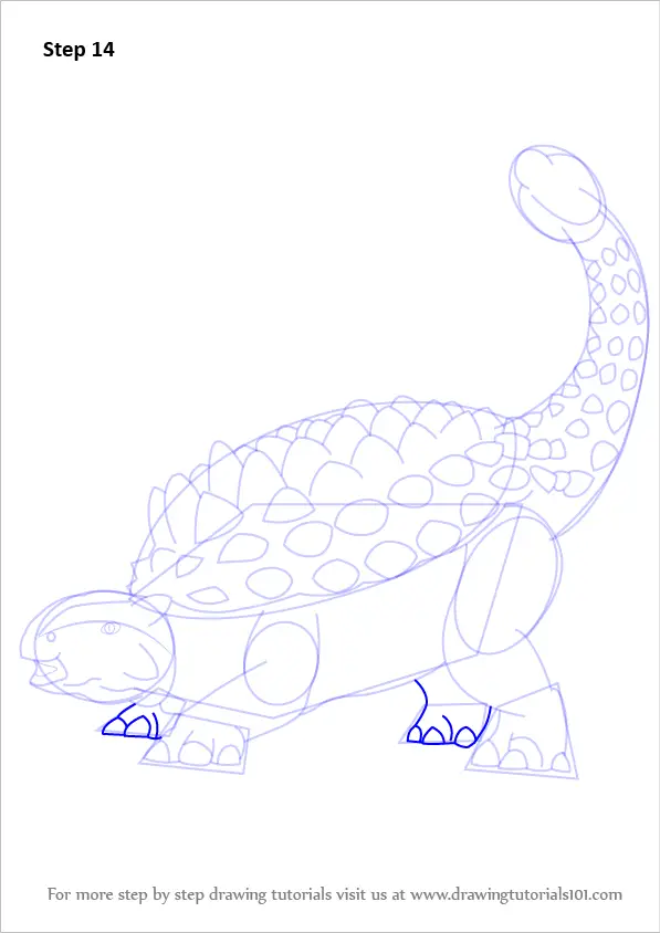 Step by Step How to Draw Ankylosaurus : DrawingTutorials101.com