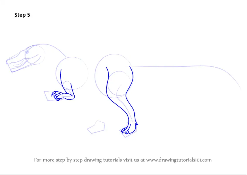 Step by Step How to Draw a Baryonyx : DrawingTutorials101.com