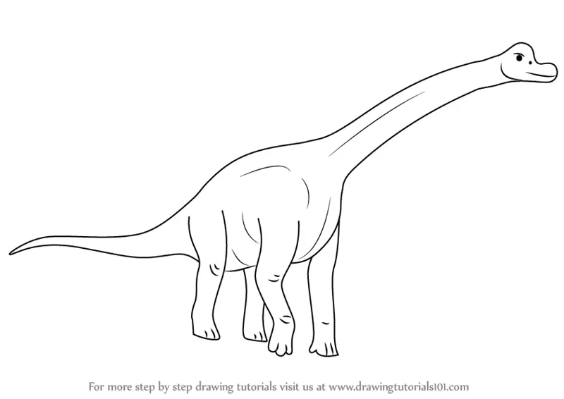 Learn How to Draw a Brachiosaurus (Dinosaurs) Step by Step : Drawing  Tutorials
