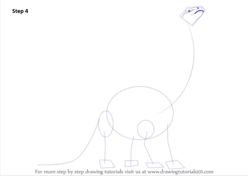 Learn How to Draw a Brontosaurus Dinosaur (Dinosaurs) Step by Step
