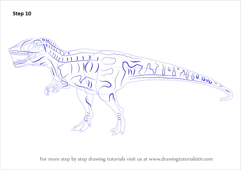Learn How to Draw a Carcharodontosaurus (Dinosaurs) Step by Step