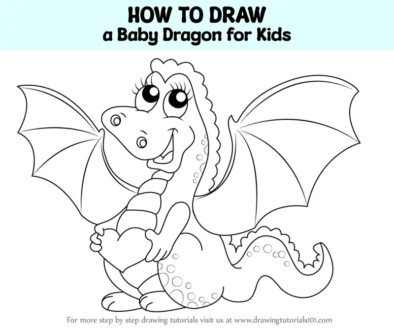 How to Draw a Baby Dragon for Kids (Dragons) Step by Step ...