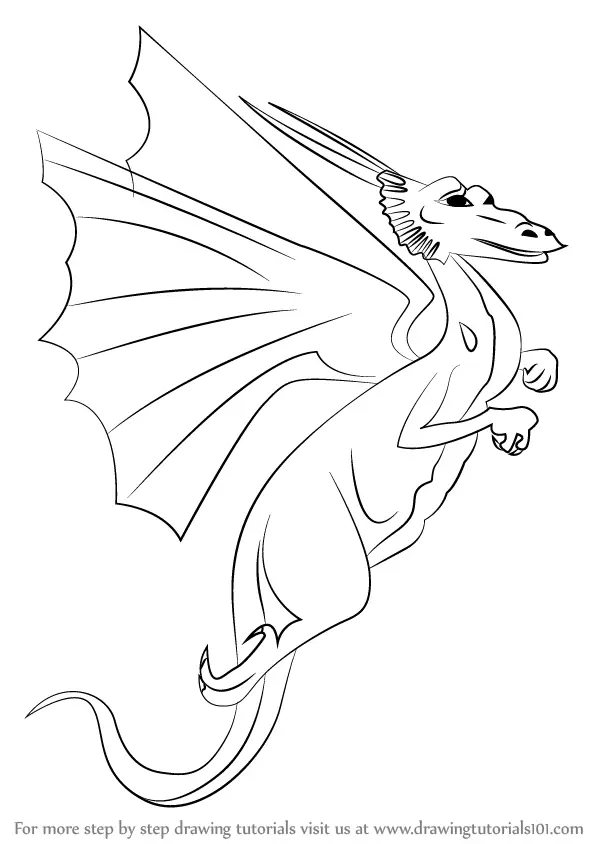Learn How to Draw a Flying Dragon (Dragons) Step by Step : Drawing Tutorials