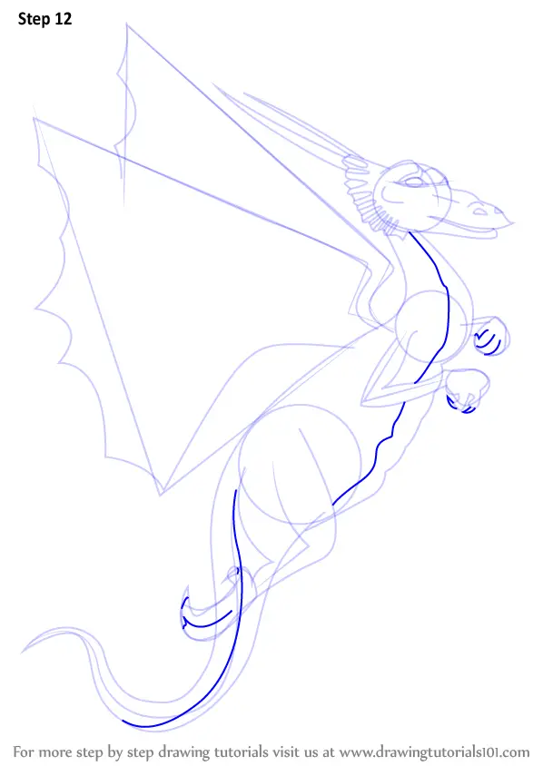 Learn How to Draw a Flying Dragon (Dragons) Step by Step : Drawing