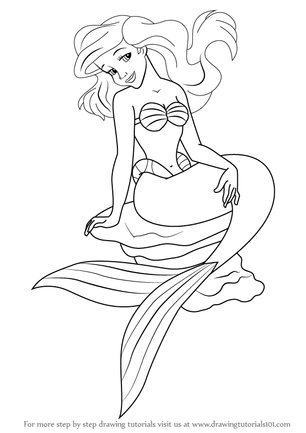 Free Vector  Hand drawn mermaid outline illustration