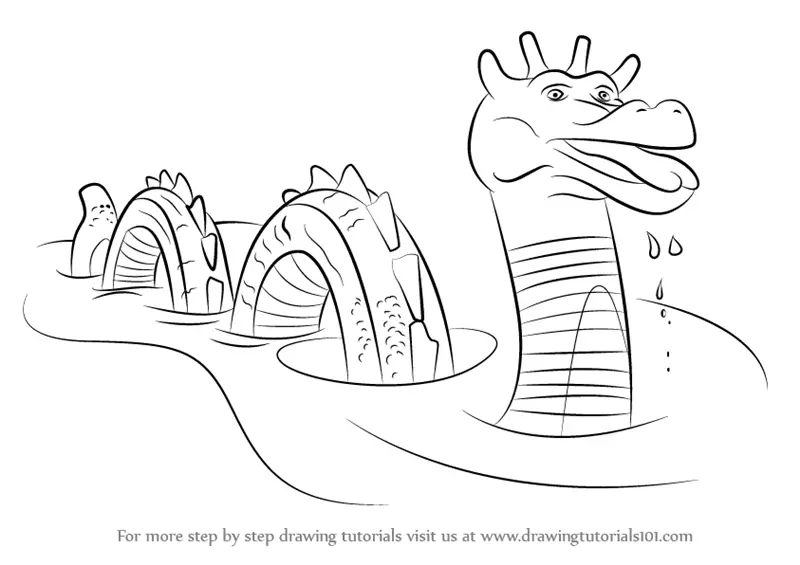 Learn How to Draw Ogopogo (Other Creatures) Step by Step : Drawing