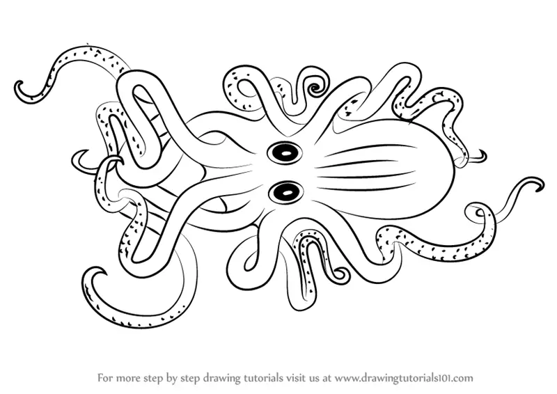 Learn How to Draw a Kraken Sea Monsters Step by Step  Drawing Tutorials