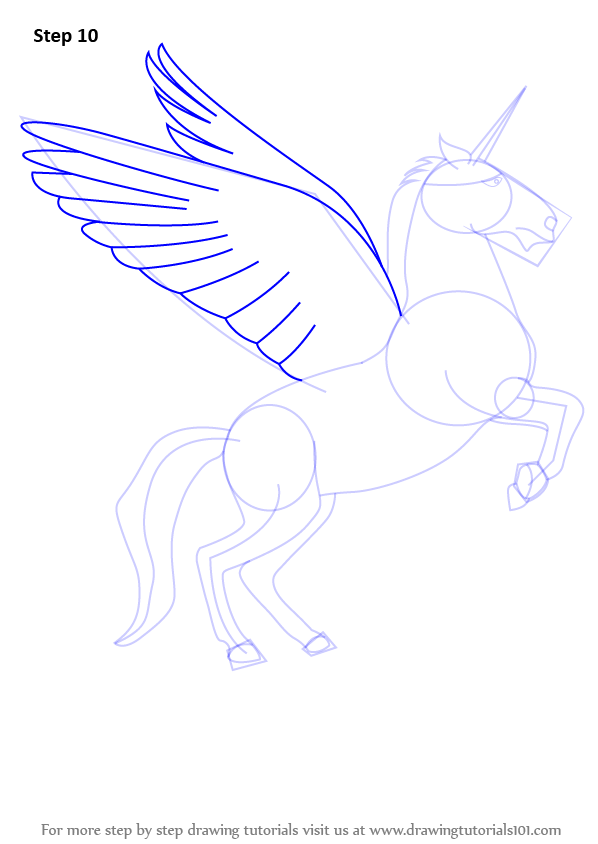 Learn How to Draw a Unicorn with Wings (Unicorns) Step by Step