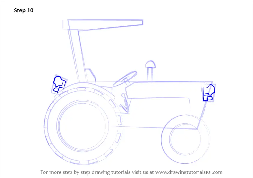 Learn How to Draw a Tractor for Kids (Agricultural) Step by Step