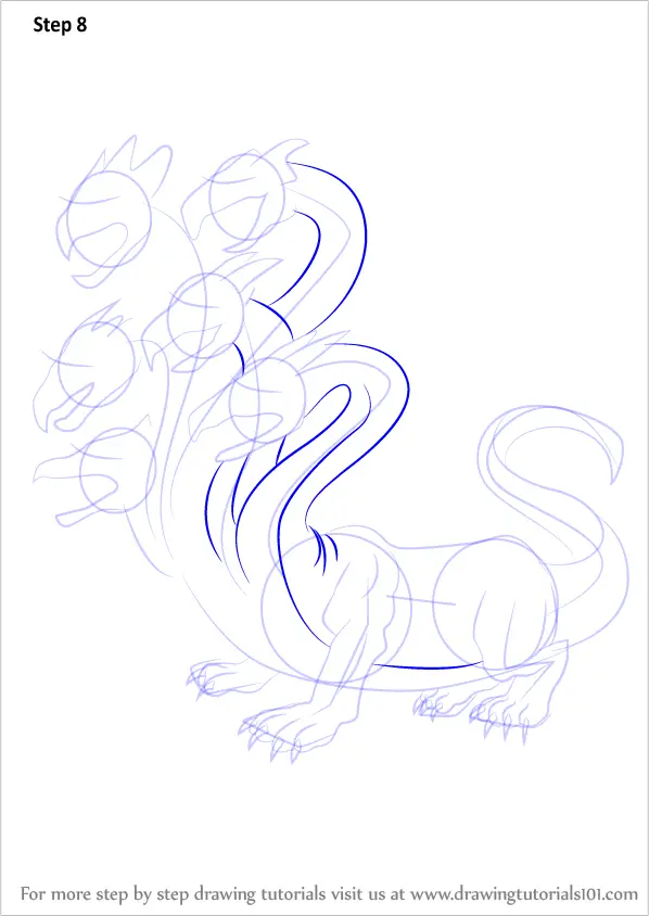 Learn How to Draw Hydra (Greek mythology) Step by Step : Drawing Tutorials