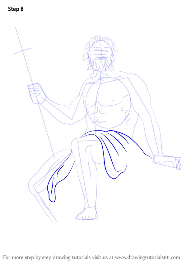 Step by Step How to Draw Poseidon : DrawingTutorials101.com
