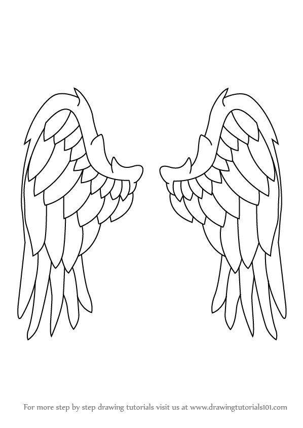 Learn How to Draw Angel Wings (Angels) Step by Step : Drawing Tutorials