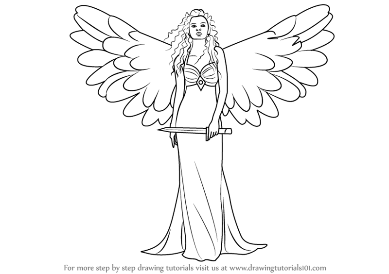 Angel Wings pencil drawing free image download