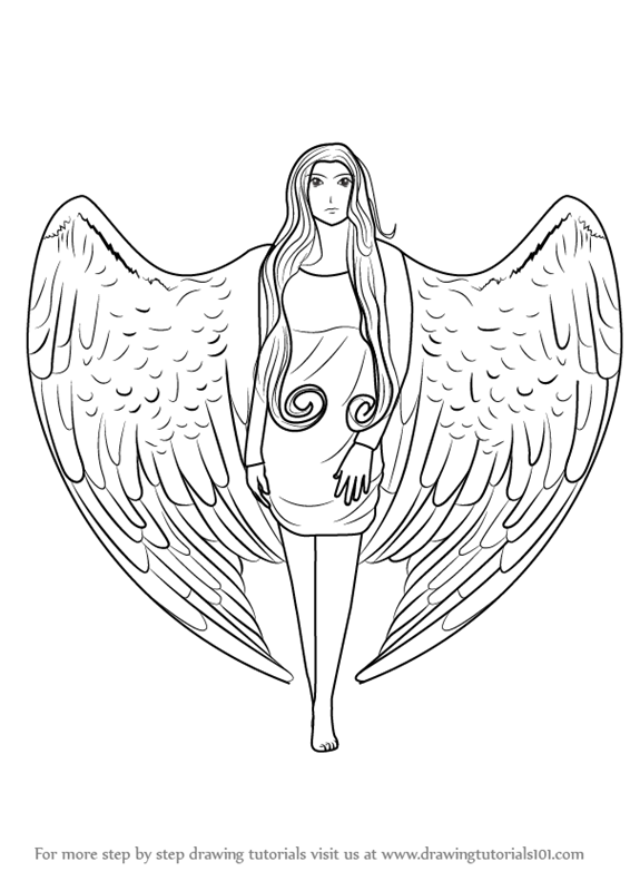 Learn How To Draw An Angel With Wings Angels Step By Step