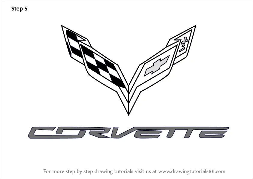Learn How to Draw Corvette Logo (Brand Logos) Step by Step : Drawing