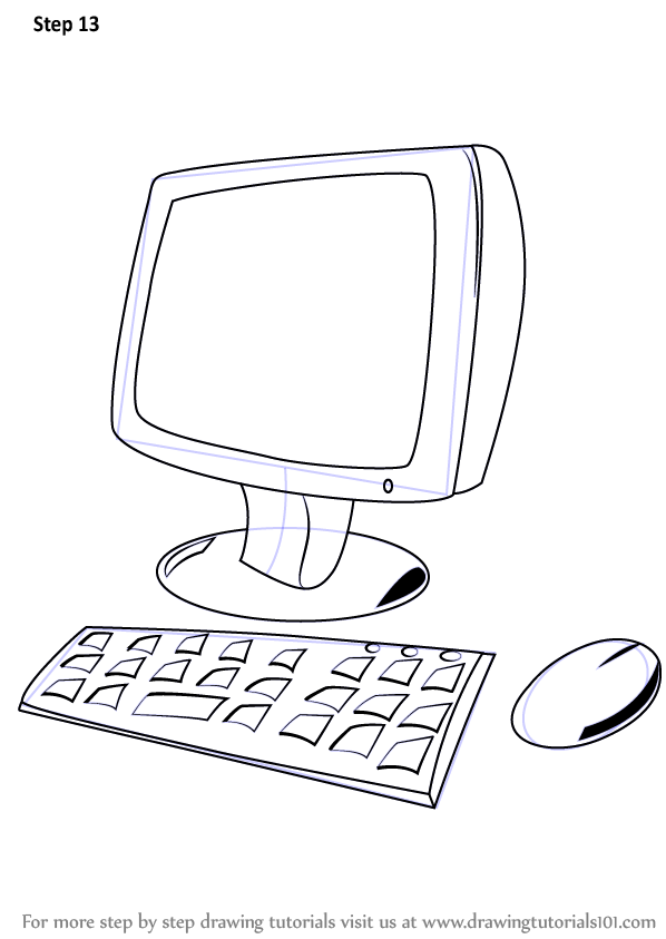 Vintage computer sketch Royalty Free Vector Image