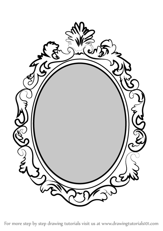 Handdrawn Graphite Pencil Sketch of Vintage Mirror Freehand Pencil Drawing  Isolated on White Background Stock Illustration  Illustration of antique  glass 245982719