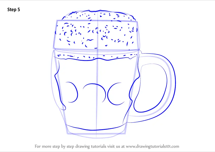 Learn How to Draw Beer Mug (Everyday Objects) Step by Step : Drawing
