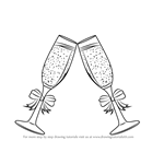 How to Draw Champagne Glasses