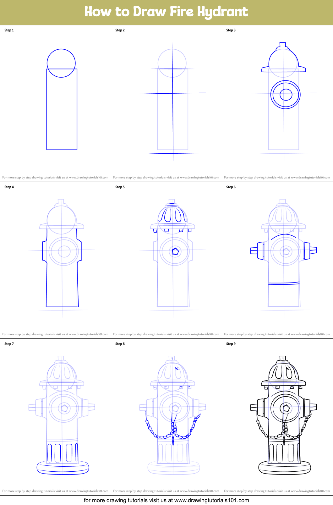 How to Draw Fire Hydrant printable step by step drawing ...