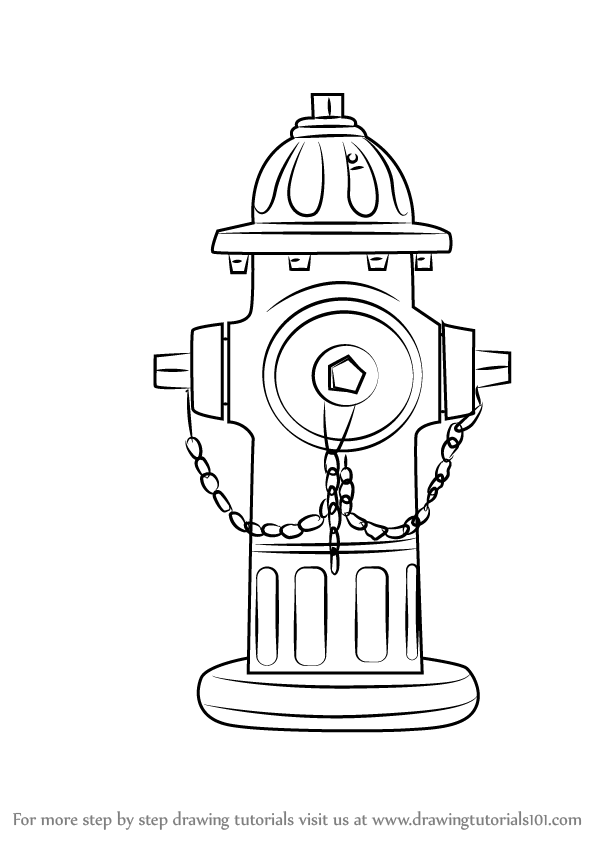 Step by Step How to Draw Fire Hydrant : DrawingTutorials101.com