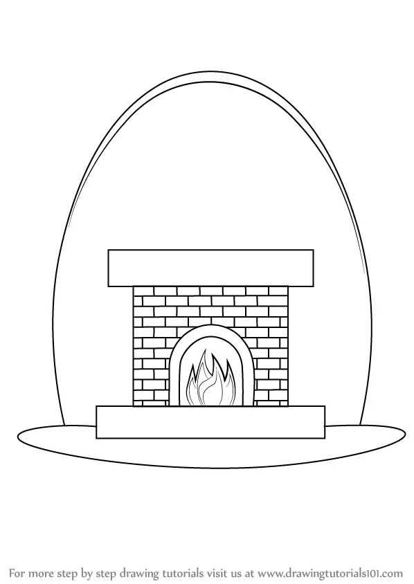 Learn How To Draw A Fireplace Everyday, Line Drawings Of Fireplaces