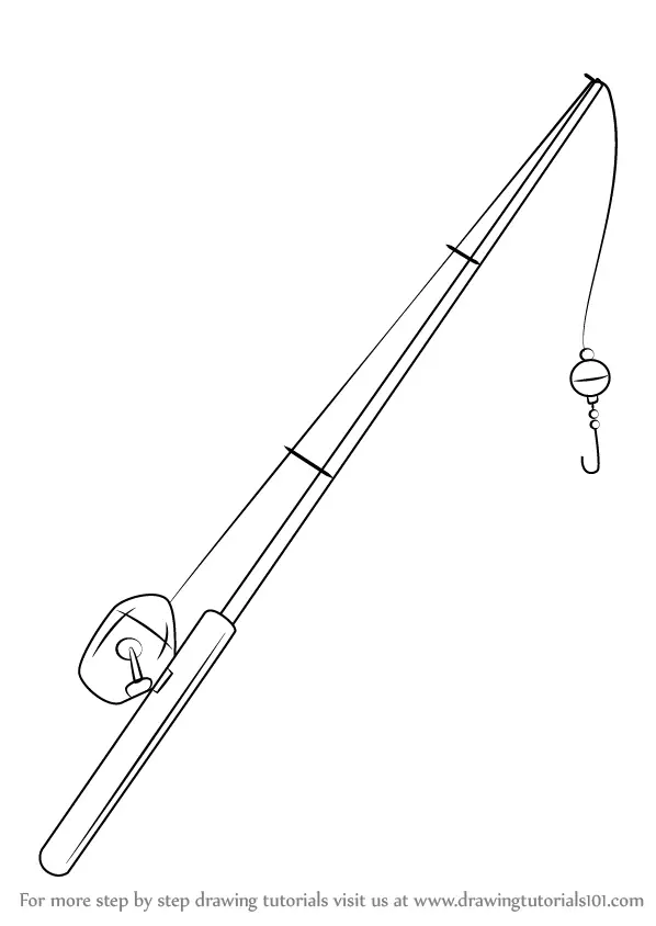 how to draw Fishing Pole step 0