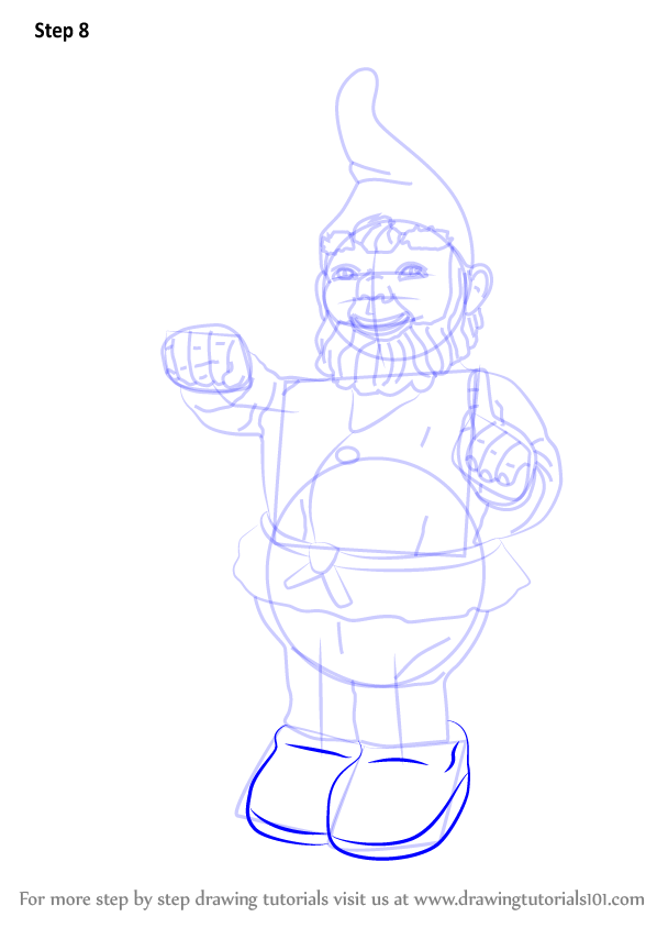 How to Draw Garden Gnome (Everyday Objects) Step by Step