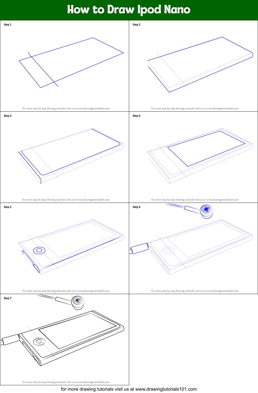 How to Draw Ipod Nano Printable Step by Step