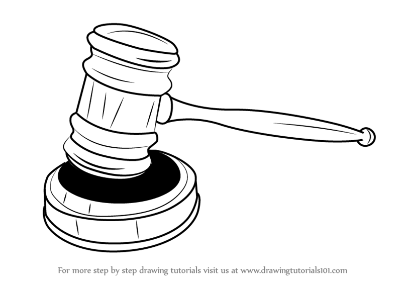 Learn How to Draw Judges Gavel (Everyday Objects) Step by Step