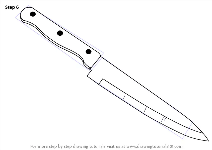how to draw Kitchen Knife step 6