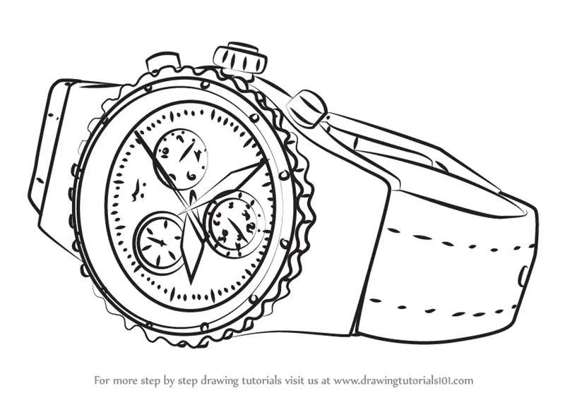 Как рисовать часы наручные