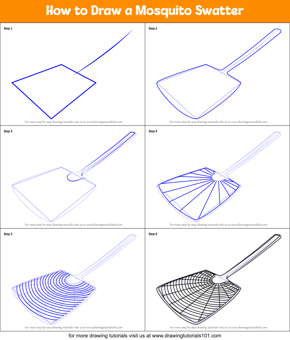 How to Draw a Mosquito Swatter Printable Step by Step