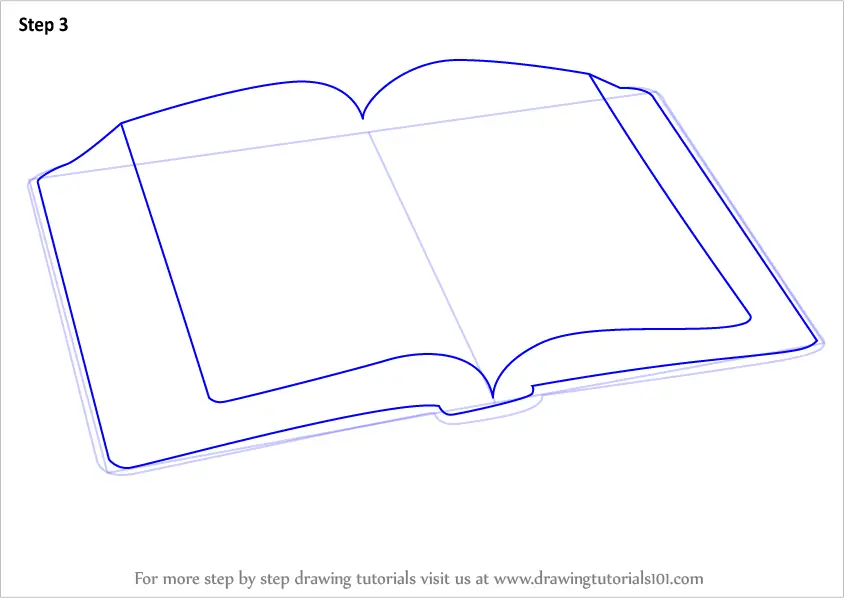 Learn How to Draw an Open Book (Everyday Objects) Step by Step
