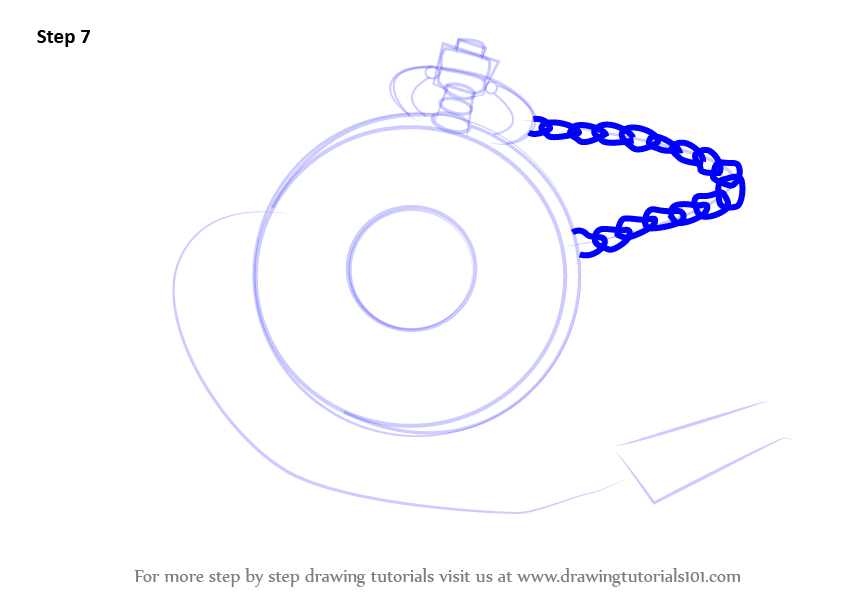 How to Draw a Pocket Watch (Everyday Objects) Step by Step