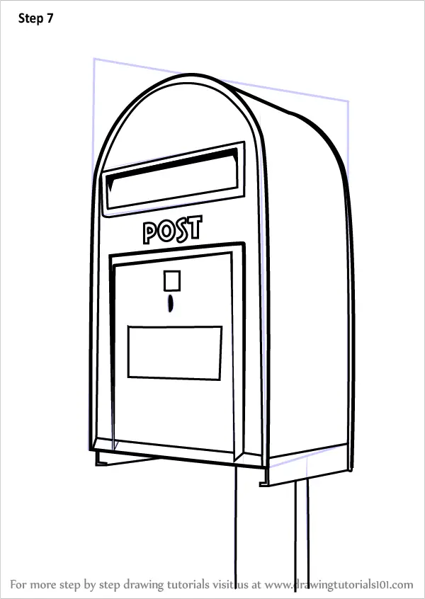 Learn How to Draw Post Box (Everyday Objects) Step by Step : Drawing  Tutorials