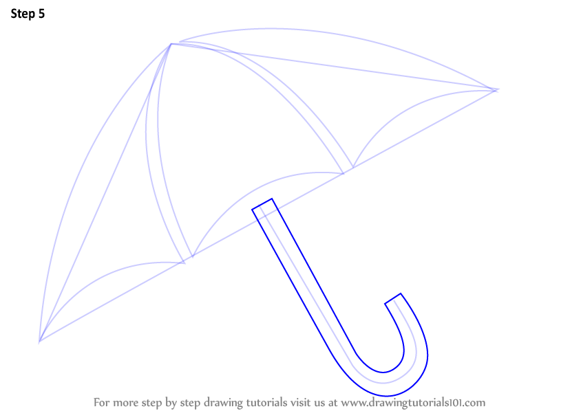 Learn How to Draw an Umbrella Easy (Everyday Objects) Step by Step