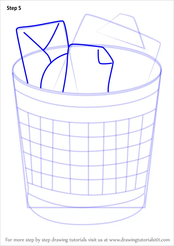 How to draw Laundry basket step by step for beginners 