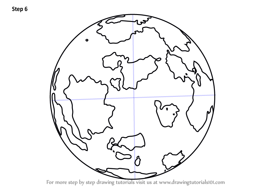 Learn How to Draw World Globe (Everyday Objects) Step by Step : Drawing