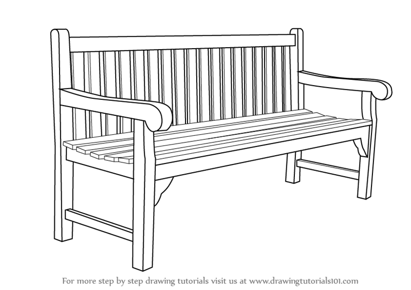 Download Learn How to Draw a Bench (Furniture) Step by Step : Drawing Tutorials