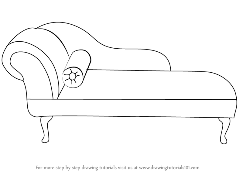 learn how to draw a chaise lounge (furniture) stepstep : drawing