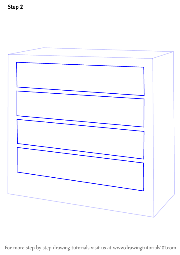Learn How To Draw A Chest Of Drawers Furniture Step By Step